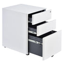 Steel 3-Drawer Rolling Filing Cabinet for A4, Letter, Legal Files - Black