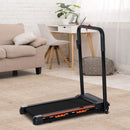Black Steel Folding Motorized Treadmill with LCD Monitor