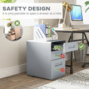 Steel 3-Drawer Rolling Filing Cabinet for A4, Letter, Legal Files - Black