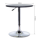Black Round Bistro Bar Table with Adjustable Height