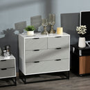 Modern White Chest of Drawers with Metal Handles