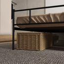 Metal King Size Bed Frame with Storage, Black