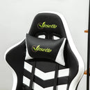 Black Grey Gaming Chair with Lumbar Support and Swivel Wheels