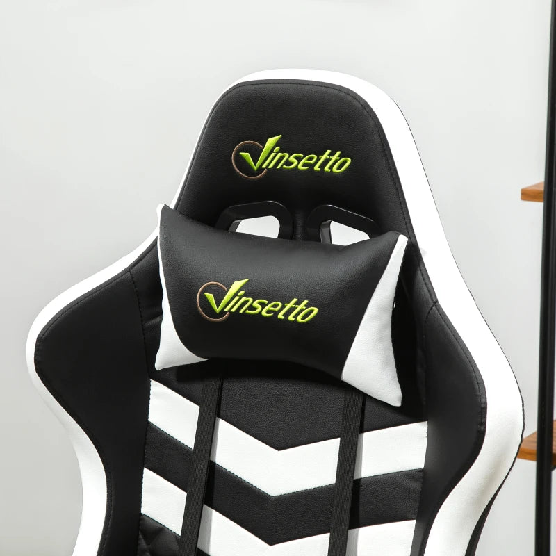 Black Grey Gaming Chair with Lumbar Support and Swivel Wheels