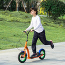 Orange Kids Kick Scooter with Adjustable Height and Dual Brakes