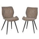 Brown PU Leather Racing-Style Dining Chairs Set of 2