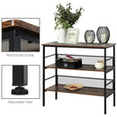 3-Tier Industrial Style Metal Storage Shelf - Black/Brown