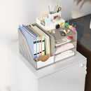 White 2-Drawer Steel Filing Cabinet with Lock and Wheels
