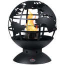 Black Globe Tabletop Bioethanol Fireplace with Lid