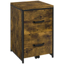 Rustic Brown 2-Drawer Industrial File Cabinet for A4 Size