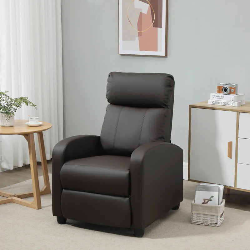 Brown Massage Recliner Armchair with Adjustable Leg Rest