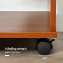 Mobile Walnut Wardrobe with Hanging Rod and Shelves