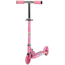 Kids Pink Scooter with Lights and Music - Adjustable Height, Foldable Frame