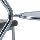 Grey 5-Piece Dining Set with Padded Chairs and Glass-Top Table