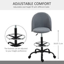 Grey Ergonomic Drafting Chair with Adjustable Height and Footrest