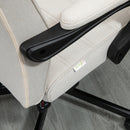 Cream White High-Back Swivel Office Chair with Footrest