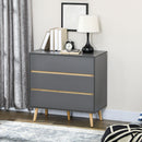Dark Grey 3-Drawer Storage Chest for Bedroom & Living Room, 80x40x80cm