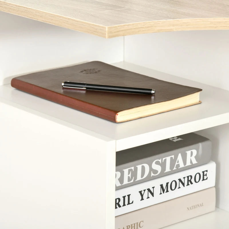Modern L-Shaped Computer Desk with Storage Shelf