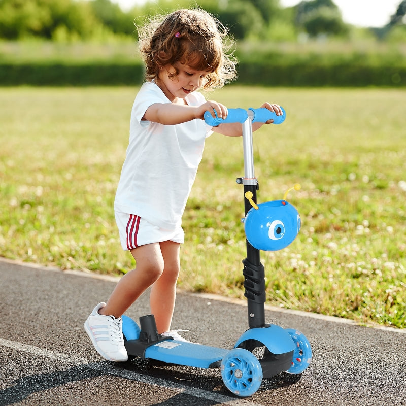 Blue 5-in-1 Kids Toddler Mini Kick Scooter with Removable Seat