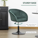 Green Swivel Fabric Bar Stool with Backrest and Adjustable Height