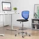 Dark Blue Mesh Drafting Chair with Lumbar Support