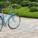Silver Bike Storage Rack - Wall/Floor Mount, Locking, 6 Racks, 179L x 33W x 27H