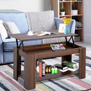 Modern Lift-Up Coffee Table with Hidden Storage - Brown