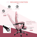 Pink Racing Gaming Chair with Lumbar Support & Head Pillow