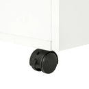 White Mobile Printer Stand with Shelves and Drawers, Printer Table on Wheels - 60x35x65cm