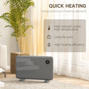 Grey Electric Convector Heater - Adjustable Thermostat, Timer