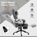 Grey Fabric Vibration Massage Office Chair with Heat & Footrest