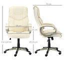 High Back Cream White Office Chair with Rocking Function