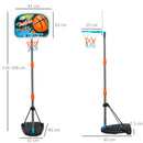 Blue Adjustable Kids Basketball Hoop Set with Ball