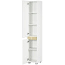 White Tall Bathroom Storage Cabinet with Adjustable Shelves