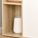 Oak Tone 3-Tier Storage Computer Desk with Side Compartments