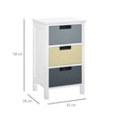 3-Drawer White Storage Side Cabinet - Home Furniture