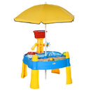 Multicoloured Sand & Water Table Set with Adjustable Parasol