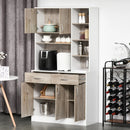 Modern White Kitchen Storage Cabinet with Adjustable Shelves and Drawers