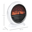 White Electric Fireplace Heater with Realistic Flame Effect
