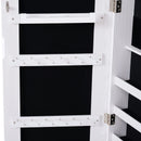 White LED Mirror Jewelry Cabinet Organizer