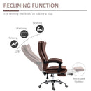 Brown Microfibre Home Office Chair with Reclining Function & Footrest
