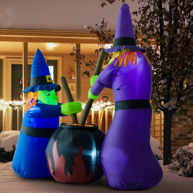 1.8m Inflatable Witches Halloween Decoration - Multicolour Polyester