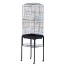 Black Metal Bird Cage with Removable Wheels Stand - 153cm