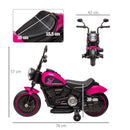 Kids Pink Electric Motorbike with Training Wheels - Easy Start