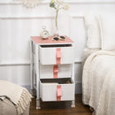 Pink Fabric 3-Drawer Storage Cabinet