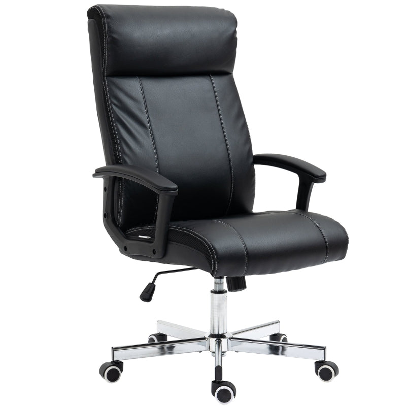 Black High-Back Massage Office Chair with Tilt & Remote Control
