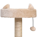 Beige Cat Tree Condo with Scratching Post and Perch - 60x40x81 cm