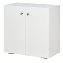 White Wooden Freestanding Storage Cabinet with Two Shelves