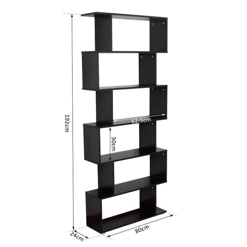 Black 6-Tier Shelving Unit