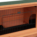 Orange Antiseptic Wood Rabbit Hutch with Run, 102cm